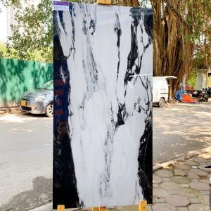 Gạch nhập khẩu Ấn Độ 60x120cm vân đá trắng đen HM662