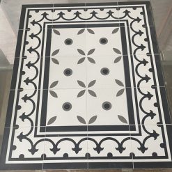 Gạch bông 20x20cm trang trí nền trắng hoa ghi Trung Quốc 3347