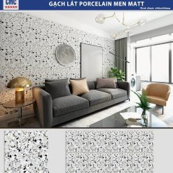 Gạch lát nền giả ganito màu vàng trắng 60×60 CMC GX 6814