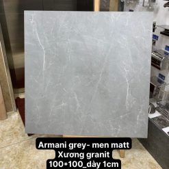 Gạch ốp lát 100x100 Trung Quốc ghi chớp trắng Armani Grey