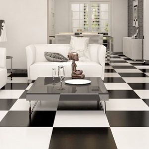 Gạch lát nền caro đen trắng 60×60 CMC KC 66010