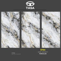 Gạch ốp lát 80x160cm Tasa vân mây đen vàng 9703