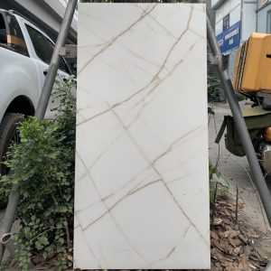 Gạch nhập khẩu Ấn Độ 60x120cm trắng chớp vàng HM95
