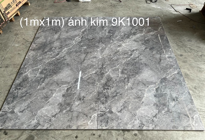 Gạch ốp lát 100×100 Trung Quốc vân đá ghi khắc kim 1001