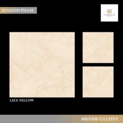 Gạch nhập khẩu Ấn Độ 80x80cm Glossy LIZA YELLOW