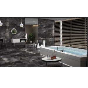 Gạch nhập khẩu Ấn Độ 80x160cm vân đá đen ghi Dorato Black