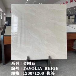 Gạch ốp lát 120x120cm Trung Quốc vân đá vàng kem Tavolia Beige