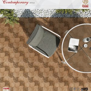 Gạch ốp lát sân vườn ngoài trời Prime 50×50 sỏi màu nâu 9395