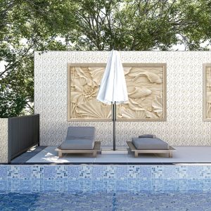Gạch ốp lát bể bơi Đồng Tâm 20×20 màu nâu hình sò ốc 2020MARINA003