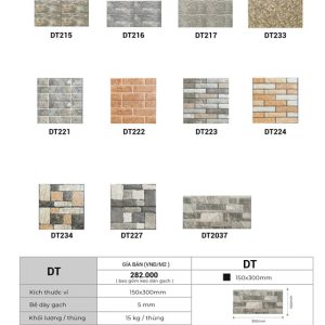 Gạch Thẻ Trang Trí 150x300mm Việt Nam DTK15