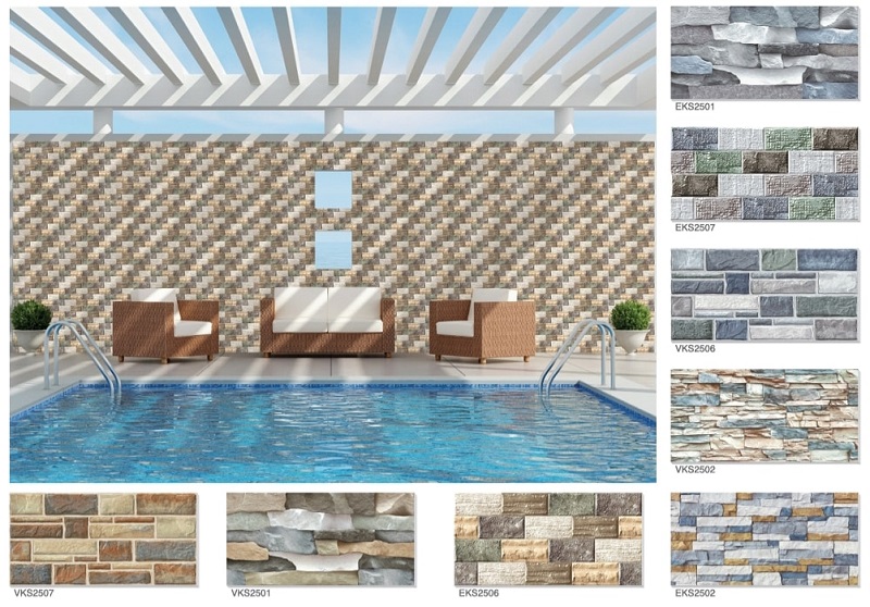 Gạch ốp lát sân vườn tường rào Eleven 25×50 EKD2508