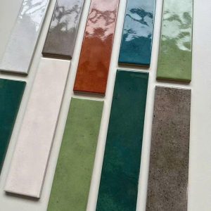 Gạch thẻ trang trí ốp tường 75x300mm màu trắng, ghi, đen, đỏ… S14