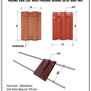 Ngói sóng Trung Đô Phượng Hoàng màu đỏ RTD-51