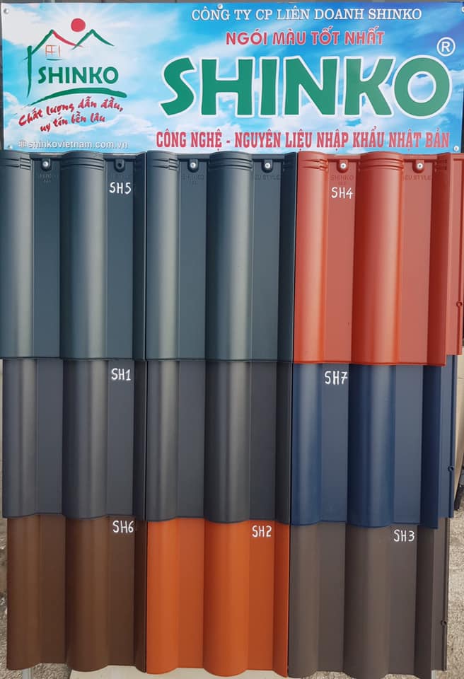 Ngói sóng Nhật Bản màu đỏ SHINKO SH02