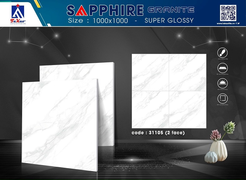 Gạch ốp lát 100x100cm Takao vân khói 1105