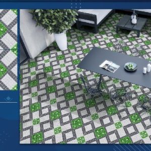 Gạch lát nền 50×50 Takao cỏ xanh hoa trắng TK5108