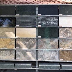 Đá tự nhiên ốp lát sân vườn, bể bơi , vỉa hè màu đen mài mịn HM-30610