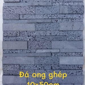 Đá ong xám ghép ốp tường, trang trí sân cổng, tường rào 10×50 HMDO-1050