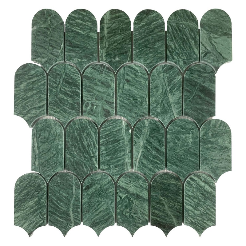 Đá mossaic tự nhiên trang trí vỉ 30x30cm thanh 5x7cm -vân xanh