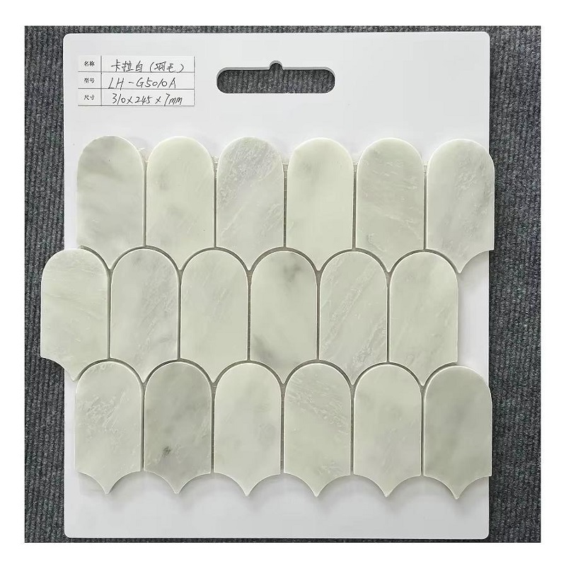 Đá mossaic tự nhiên trang trí vỉ 30x30cm thanh 5x7cm -vân xanh