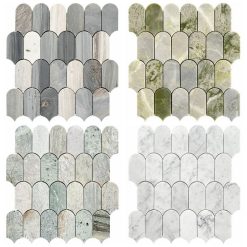 Đá mossaic tự nhiên trang trí vỉ 30x30cm thanh 5x7cm -vân đen