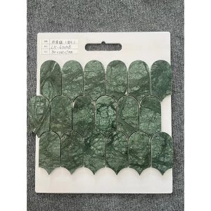 Đá mossaic tự nhiên trang trí vỉ 30x30cm thanh 5x7cm -vân xanh