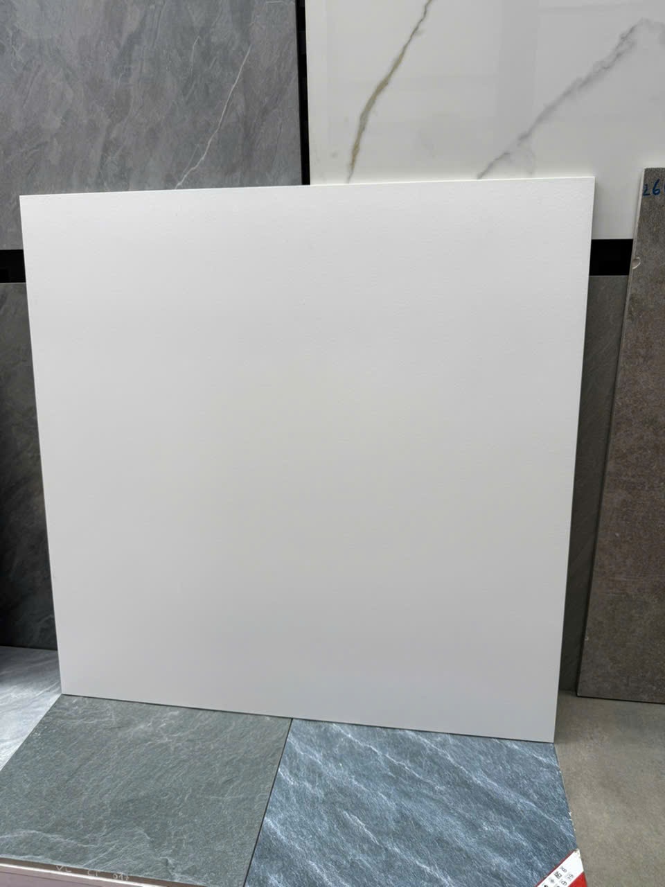 Gạch Ốp Lát trắng trơn men mờ 60x60cm Trung Quốc 62062
