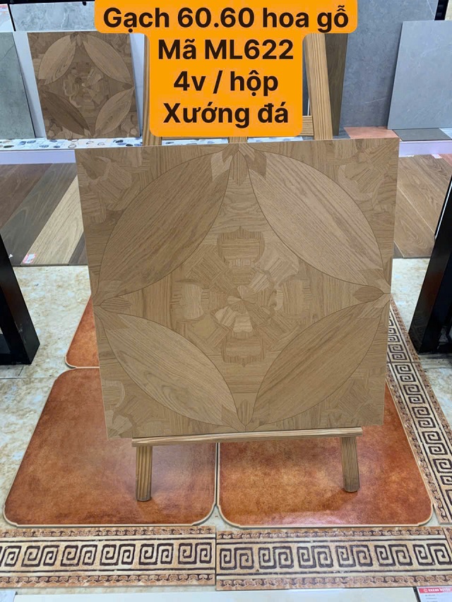 Gạch Ốp Lát vân gỗ bông hoa Trung Quốc 60x60cm 622