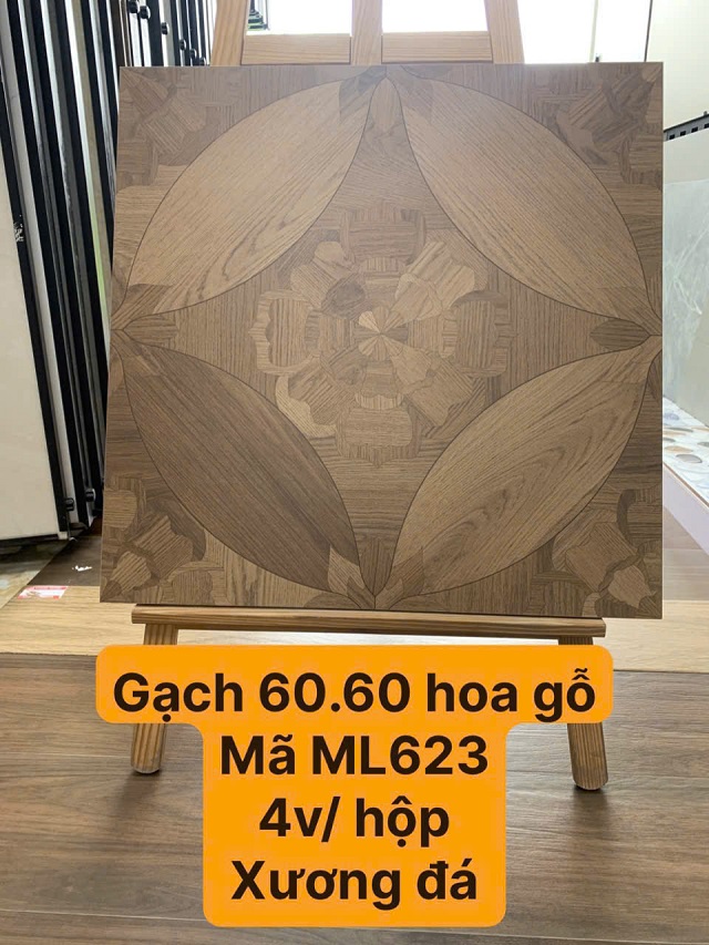 Gạch Ốp Lát vân gỗ bông hoa Trung Quốc 60x60cm 622