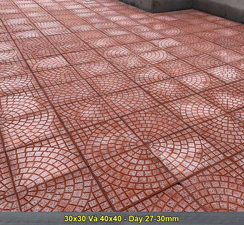Gạch lát vỉa hè mai rùa màu xanh