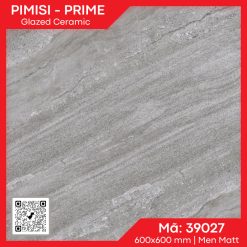 Gạch Lát 60×60 Prime 39027 Ghi Vân Chéo – Xương Ceramic Bền Màu Dễ Thi Công
