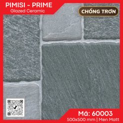 Gạch Lát Nền 50×50 Prime 60003 Ghi Ô Vuông Chéo – Xương Ceramic Sắc Nét
