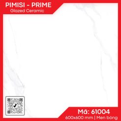 Gạch Lát Nền 60×60 Prime 61004 Trắng Khói – Xương Ceramic Bền Màu