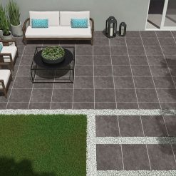 Alternative view of Gạch Lát Sàn 40×40 Prime 8021 Ghi Đen Vân Đá – Xương Bán Sứ Chống Thấm